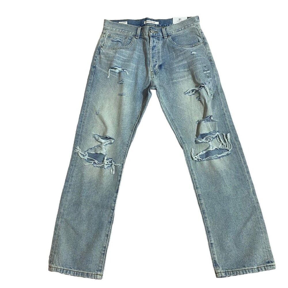 Pac Sun Jeans Men's Size 31 Vintage Loose Distressed button fly Denim Jeans - Picture 1 of 8